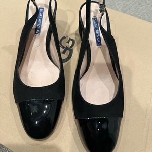 Stewart Weitzman suede/patent slingback